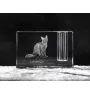 Chat LaPerm - Porte-stylos, organiseur en cristal avec photo de chat, décoration de bureau unique par la marque Art-Dog