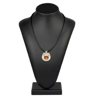 Laperm - collier pendentif avec une illustration sur une chaîne en cuir de la marque Art-Dog