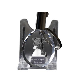 Danish-Swedish Farmdog - pendant with a photo of a dog, crystal key ring in a gift box, a unique gift by Art-Dog