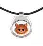 Laperm - collier pendentif avec une illustration sur une chaîne en cuir de la marque Art-Dog