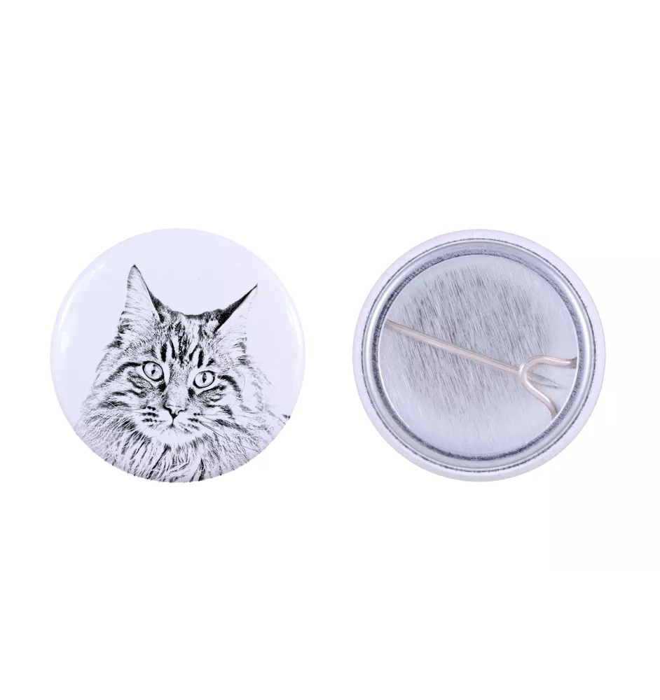 Maine Coon przypinka z kotem mała Art-Dog