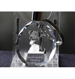 Danish-Swedish Farmdog - pendant with a photo of a dog, crystal key ring in a gift box, a unique gift by Art-Dog