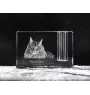 Maine Coon - Pen stand, crystal organiser with cat photo, unique desk decoration by Art-Dog brand