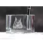 Maine Coon - Porte-stylos, organiseur en cristal avec photo de chat, décoration de bureau unique par la marque Art-Dog