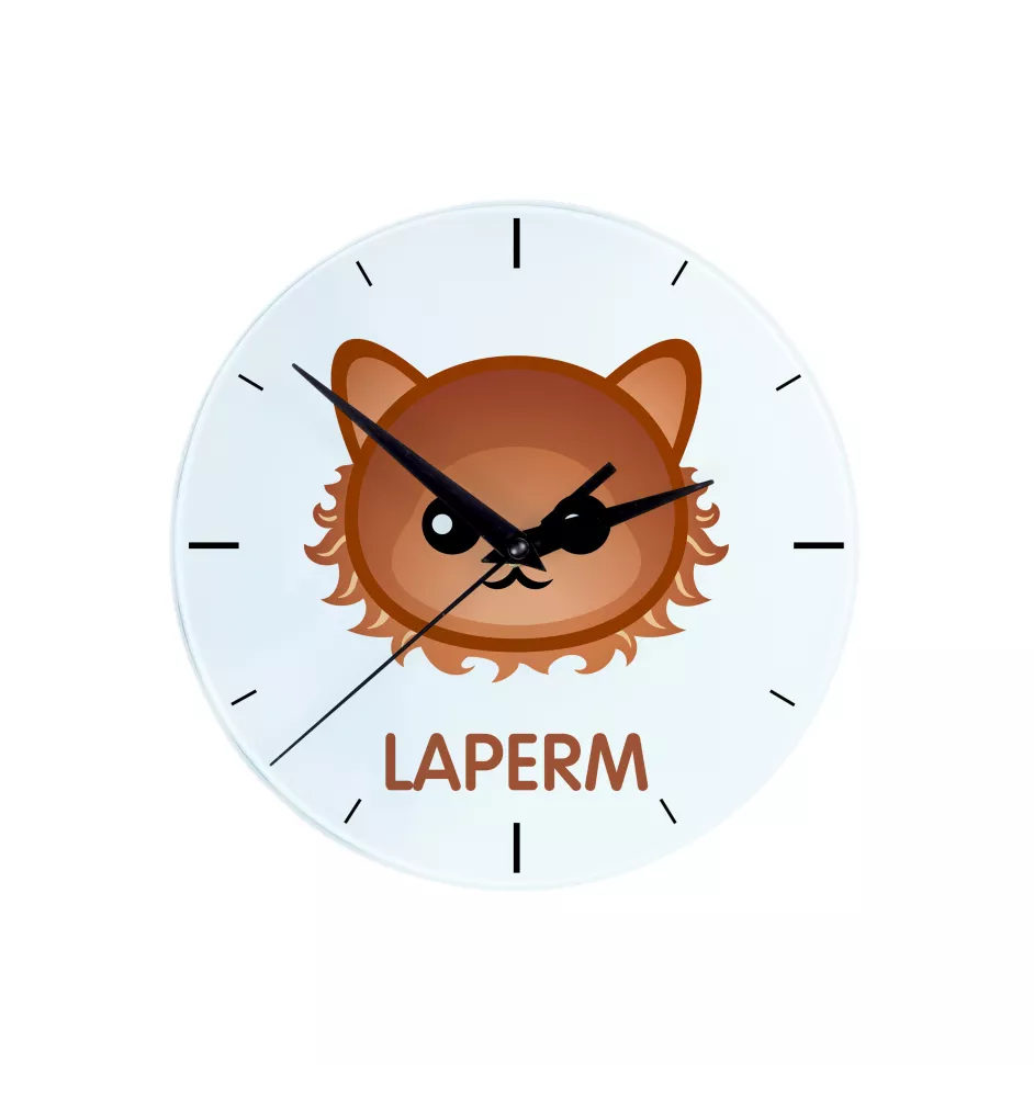 Laperm - MDF-Uhr mit Grafik und Logo der Marke Art-Dog