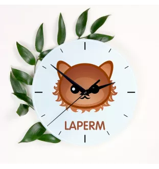 Laperm - horloge MDF avec graphisme et logo de la marque Art-Dog