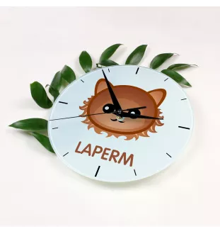 Laperm - MDF-Uhr mit Grafik und Logo der Marke Art-Dog