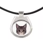 Maine Coon - collier pendentif avec une illustration sur une chaîne en cuir de la marque Art-Dog
