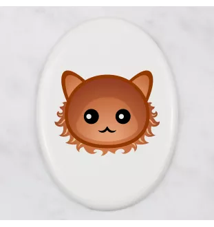 Laperm - Grabplatte aus Keramik mit Grafik und Schriftzug der Marke Art-Dog