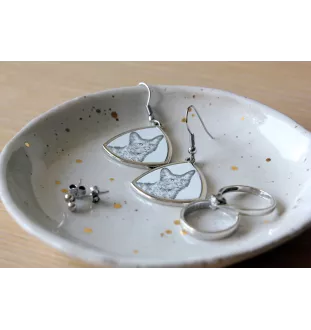 LaPerm Katze - Katzenohrringe, hängende Ohrringe mit Bild, personalisierter Schmuck mit dem Aufdruck der Marke Art-Dog