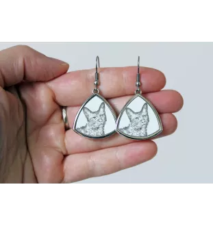 LaPerm Katze - Katzenohrringe, hängende Ohrringe mit Bild, personalisierter Schmuck mit dem Aufdruck der Marke Art-Dog