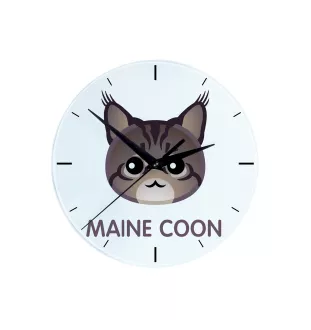 Maine Coon - horloge MDF avec graphisme et logo de la marque Art-Dog