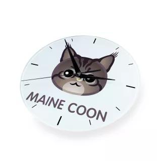 Maine Coon - MDF clock with graphics and the Art-Dog brand name