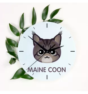 Maine Coon - horloge MDF avec graphisme et logo de la marque Art-Dog
