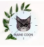 Maine Coon - MDF clock with graphics and the Art-Dog brand name