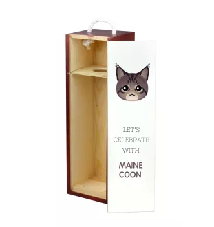 Maine Coon - boîte à vin avec graphisme et logo de la marque Art-Dog
