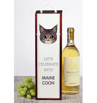 Maine Coon - Weinkiste mit Grafik und Aufschrift der Marke Art-Dog