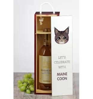 Maine Coon - Weinkiste mit Grafik und Aufschrift der Marke Art-Dog
