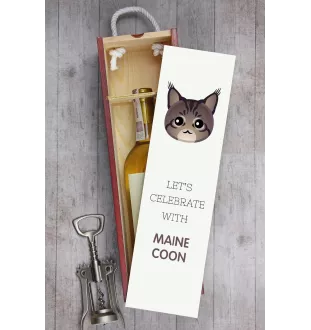 Maine Coon - Weinkiste mit Grafik und Aufschrift der Marke Art-Dog