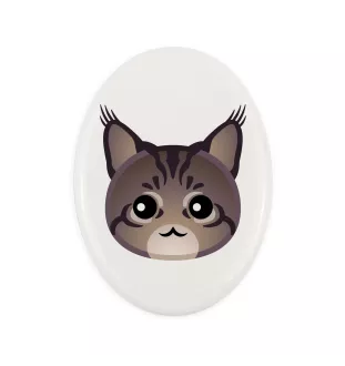 Maine Coon - une plaque funéraire en céramique avec une illustration et un texte de la marque Art-Dog