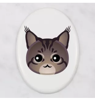 Maine Coon - Grabplatte aus Keramik mit Grafik und Schriftzug der Marke Art-Dog