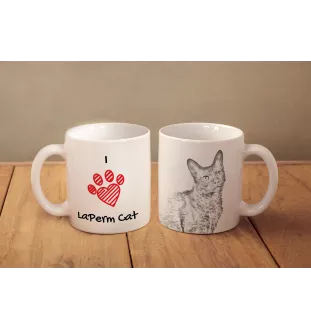 Laperm - cup with a cat, cute cup with graphics, a gift with your photo from the Art-Dog brand