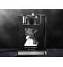 Danish-Swedish Farmdog - Candle holder with dog photo, crystal tealight holder, personalised gift by Art-Dog brand