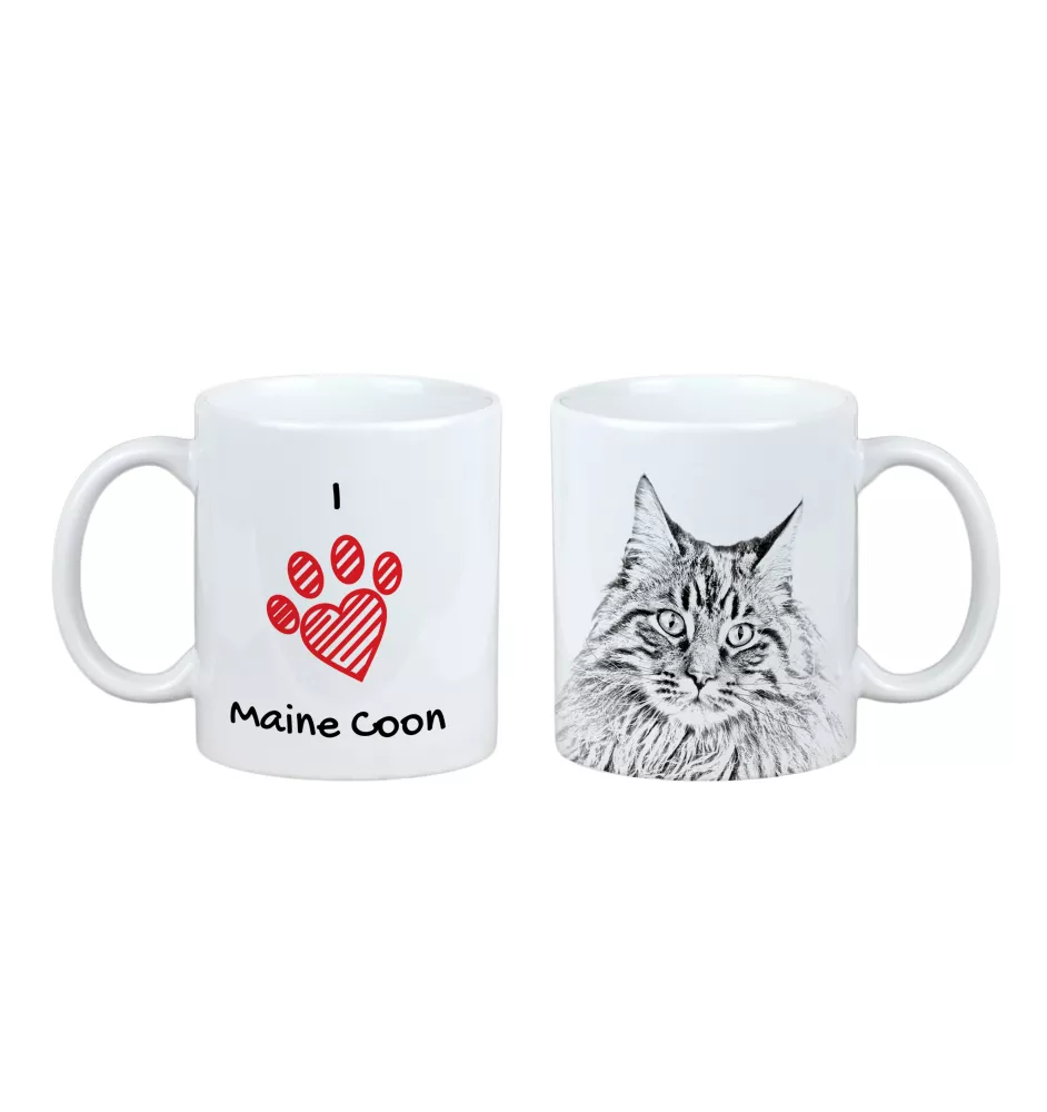 Maine Coon - tasse avec un chat, une tasse adorable avec une illustration, un cadeau avec votre photo de la marque Art-Dog