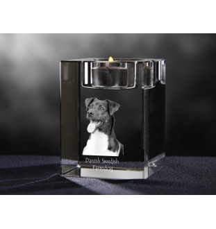 Dänisch-Schwedischer Farmhund, Dansk-Svensk Gårdshund - Kerzenhalter mit Hundefoto, Teelichthalter aus Kristall, personalisiertes Geschenk der Marke Art-Dog