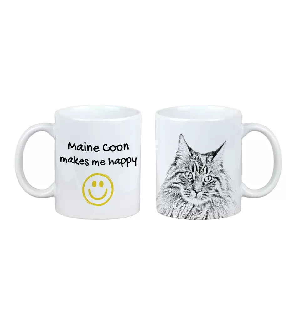 Maine Coon - Tasse mit Katze, fröhliche Tasse für Hundefreunde, personalisiertes Geschenk der Marke Art-Dog