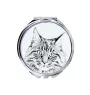 Maine Coon - miroir de poche avec un chat, miroir personnalisé pour sac à main, miroir compact avec impression de la marque Art-Dog