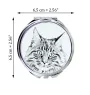 Maine Coon - pocket mirror with a cat, personalized mirror for a purse, compact mirror with Art-Dog brand print