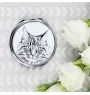 Maine Coon - pocket mirror with a cat, personalized mirror for a purse, compact mirror with Art-Dog brand print
