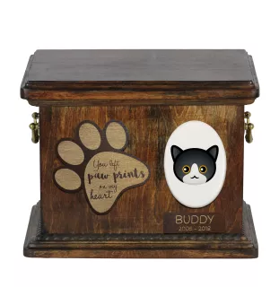 Manx - urne pour les cendres de chat, urne personnalisée avec gravure, boîte commémorative pour les cendres de chat de la marque Art-Dog