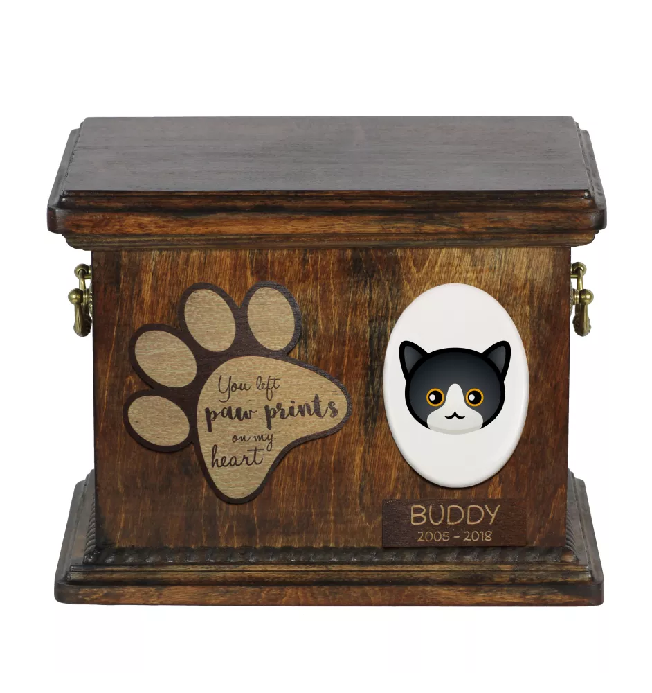 Manx - urne pour les cendres de chat, urne personnalisée avec gravure, boîte commémorative pour les cendres de chat de la marque Art-Dog