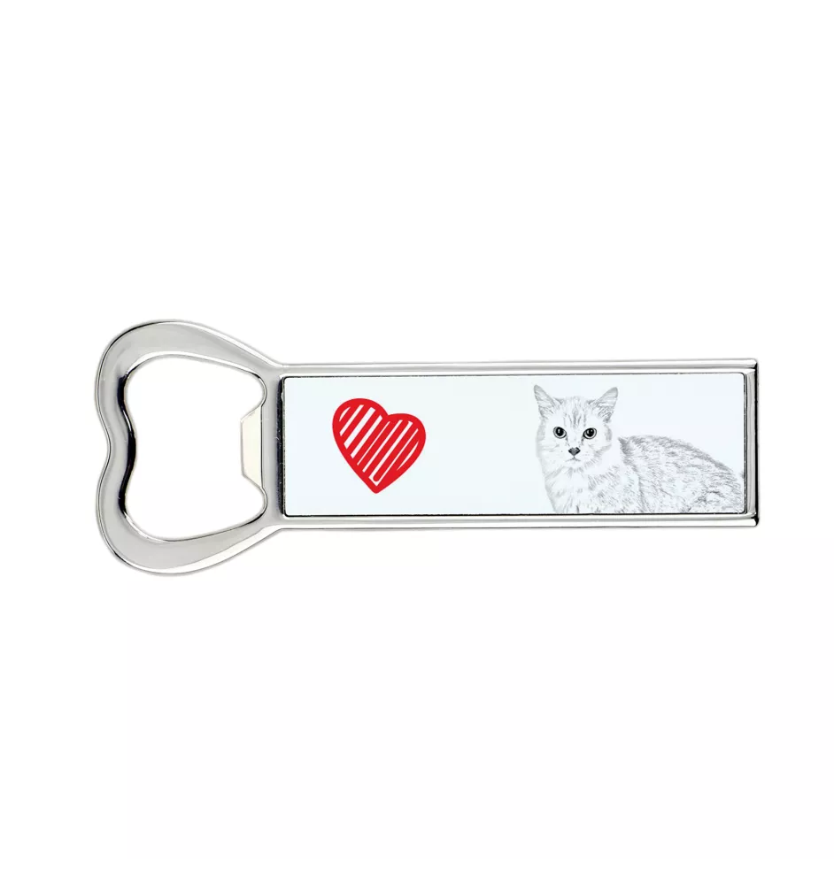 Munchkin Cat - bottle opener with a cat, personalized fridge opener, unique gift for men by Art-Dog brand