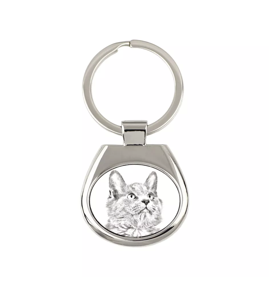 Chat Nebelung - porte-clés avec un chat, porte-clés imprimé, breloque personnalisée de la marque Art-Dog