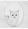 Munchkin Katze - Gedenktafel mit einem Foto einer Katze, Grabplatte mit Druck, personalisierte ovale Platte der Marke Art-Dog