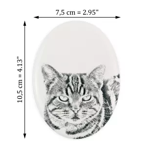 Manx-Katze - Gedenktafel mit einem Foto einer Katze, Grabplatte mit Druck, personalisierte ovale Platte der Marke Art-Dog