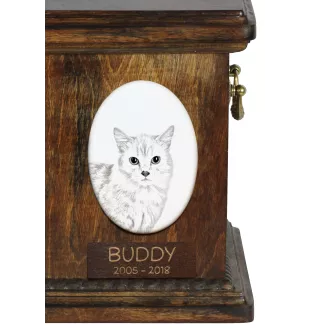 Munchkin Katze - Gedenktafel mit einem Foto einer Katze, Grabplatte mit Druck, personalisierte ovale Platte der Marke Art-Dog
