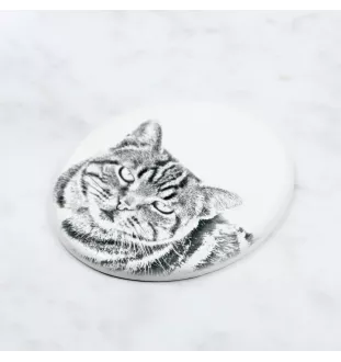 Manx Cat - commemorative plaque with a cat photo, tombstone with a print, personalized oval plaque from the Art-Dog brand