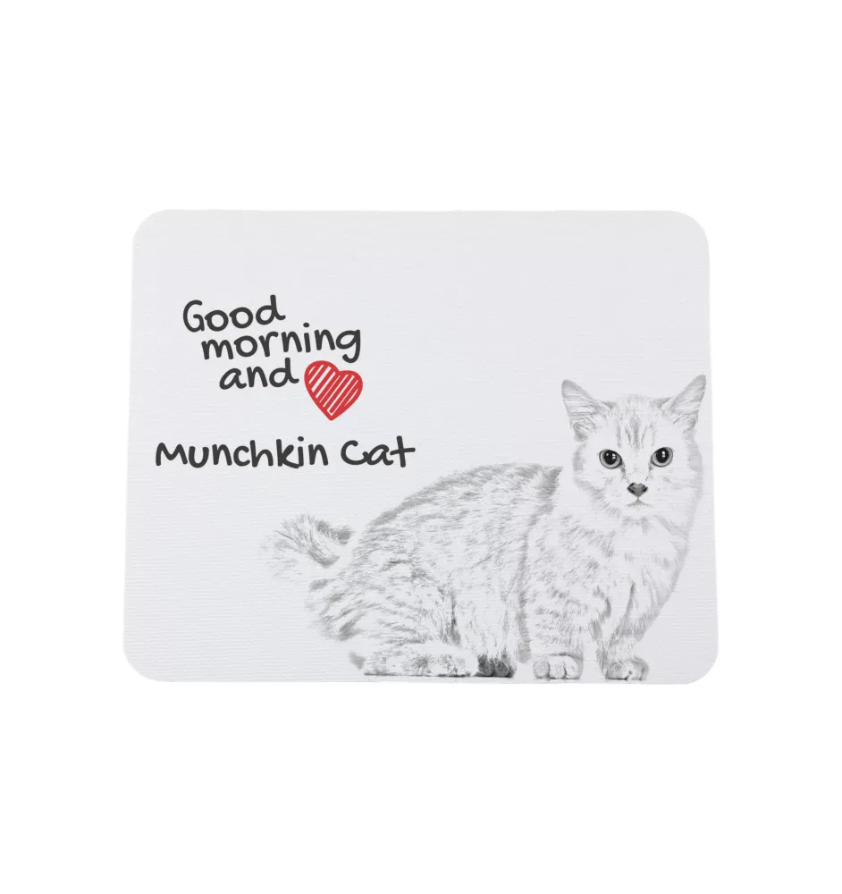 Chat Munchkin - tapis de souris imprimé, tapis de souris personnalisé avec un chat, un gadget unique pour un employé de bureau de la marque Art-Dog