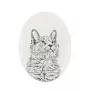 Chat Nebelung - une plaque commémorative avec une photo de chat, une plaque funéraire avec une impression, une plaque ovale personnalisée de la marque Art-Dog
