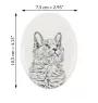 Nebelung Cat - commemorative plaque with a cat photo, tombstone with a print, personalized oval plaque from the Art-Dog brand