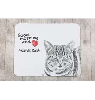 Manx-Katze - Mauspad mit Druck, personalisiertes Mauspad mit Katze, einzigartiges Gadget für Büroangestellte von Art-Dog.