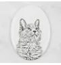 Nebelung Cat - commemorative plaque with a cat photo, tombstone with a print, personalized oval plaque from the Art-Dog brand