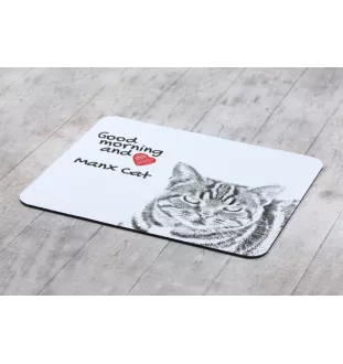 Manx-Katze - Mauspad mit Druck, personalisiertes Mauspad mit Katze, einzigartiges Gadget für Büroangestellte von Art-Dog.