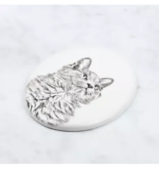 Nebelung Katze - Gedenktafel mit einem Foto einer Katze, Grabplatte mit Druck, personalisierte ovale Platte der Marke Art-Dog