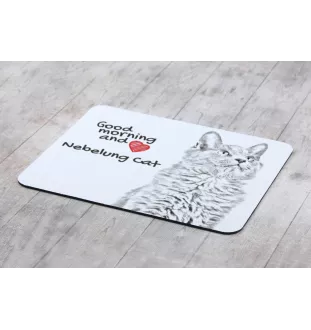 Nebelung Katze - Mauspad mit Druck, personalisiertes Mauspad mit Katze, einzigartiges Gadget für Büroangestellte von Art-Dog.