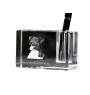 Danish-Swedish Farmdog - Pen stand, crystal organiser with dog photo, unique desk decoration by Art-Dog brand